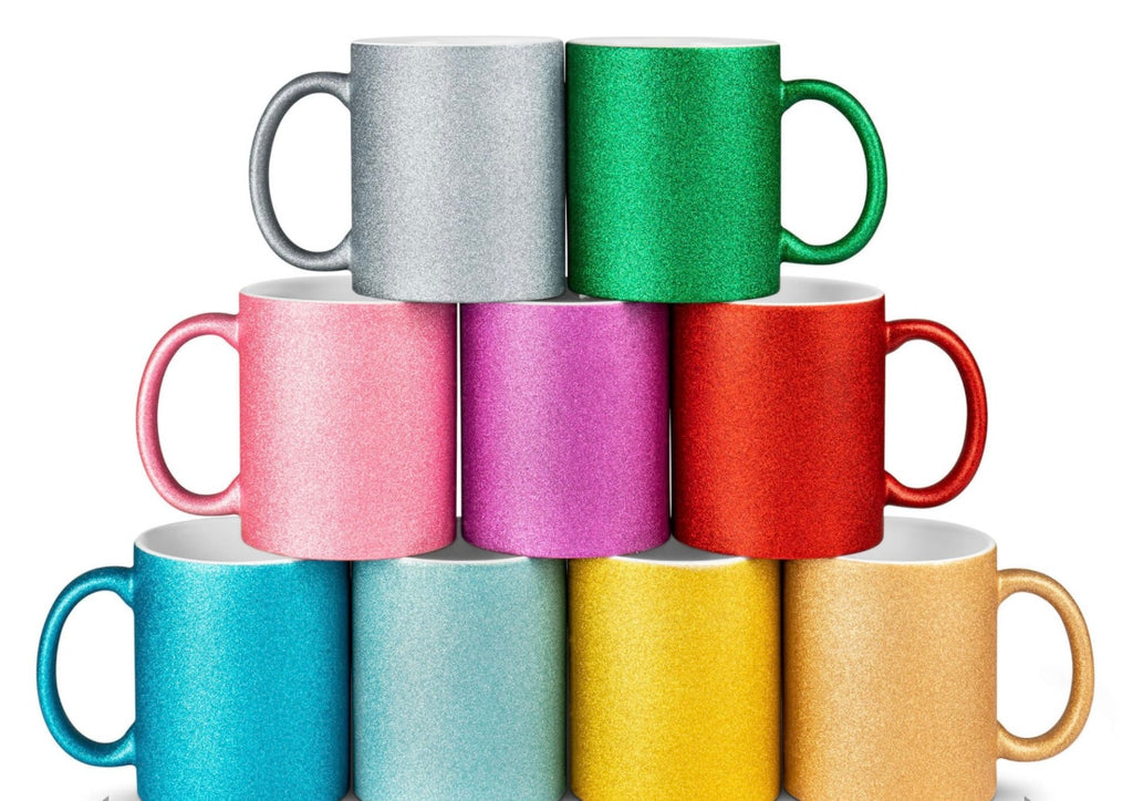 Glitzer Tasse VORBESTELLUNG mit personalisierten Sticker