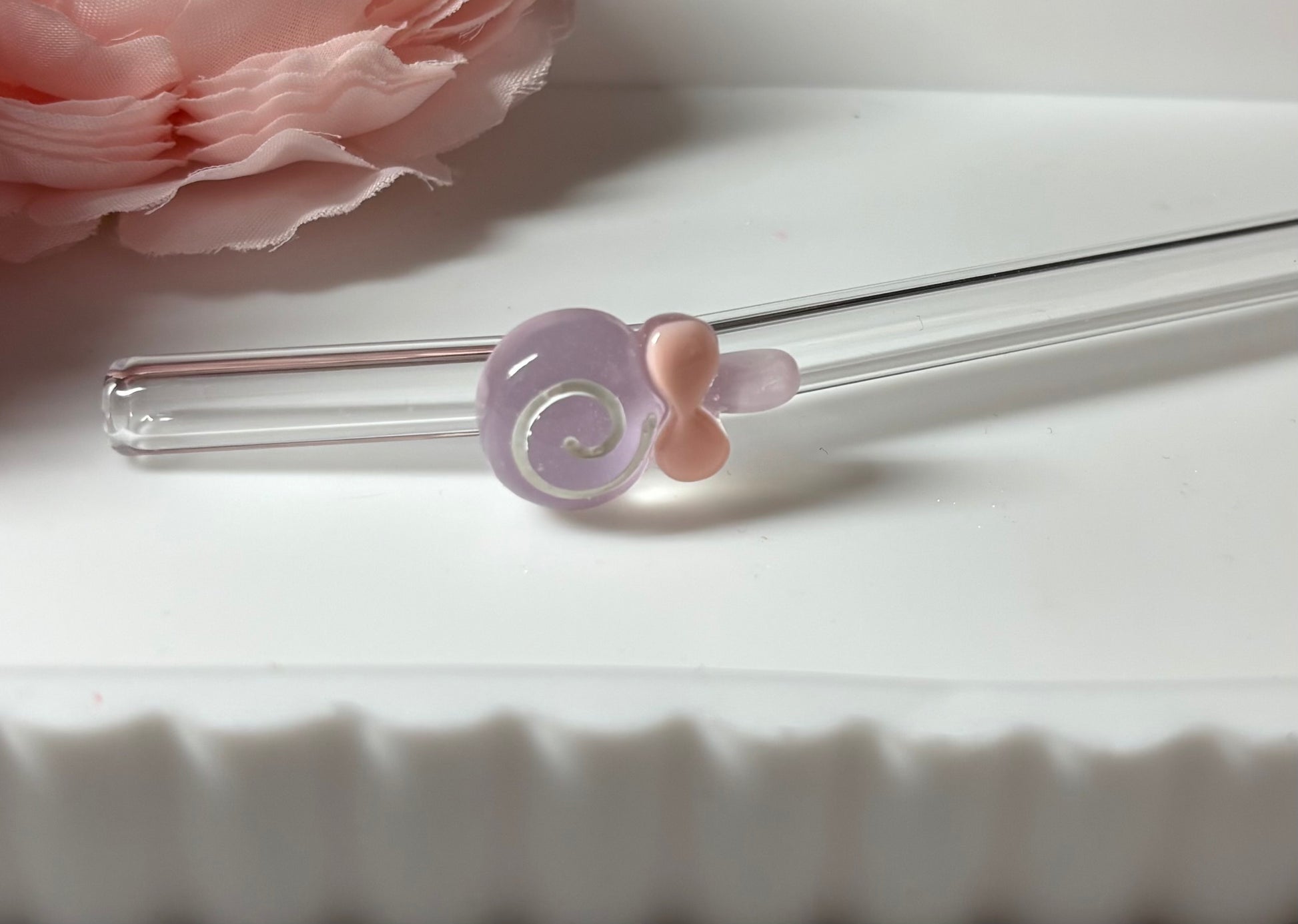 Glasstrohhalm lila lolly