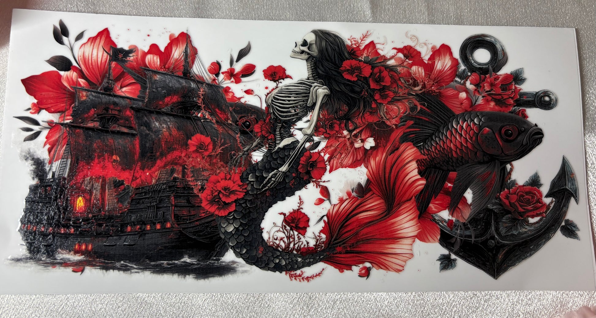 Meerjungfrau Schwarz Rot