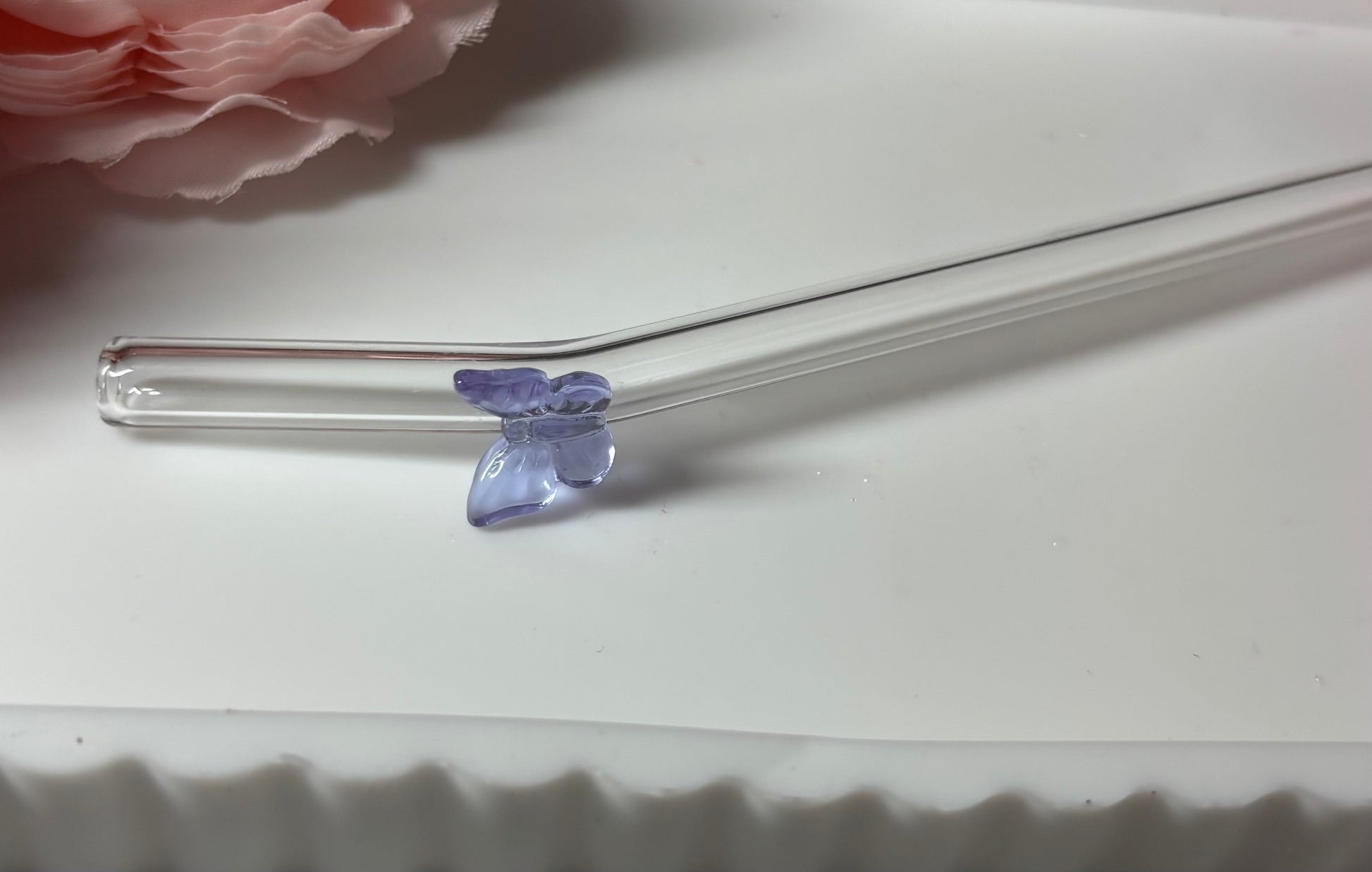 Glasstrohhalm Lila Schmetterling