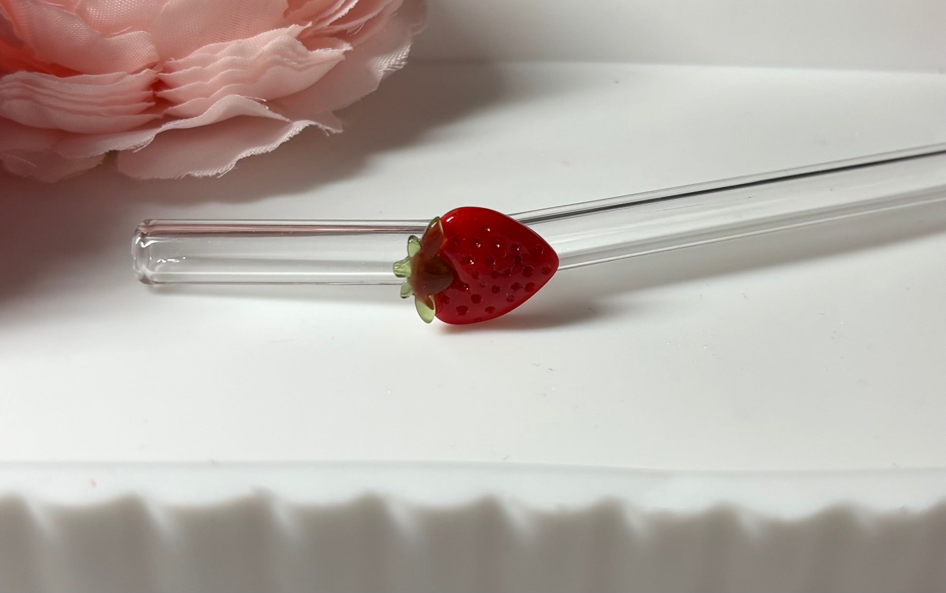 Glasstrohhalm Erdbeere