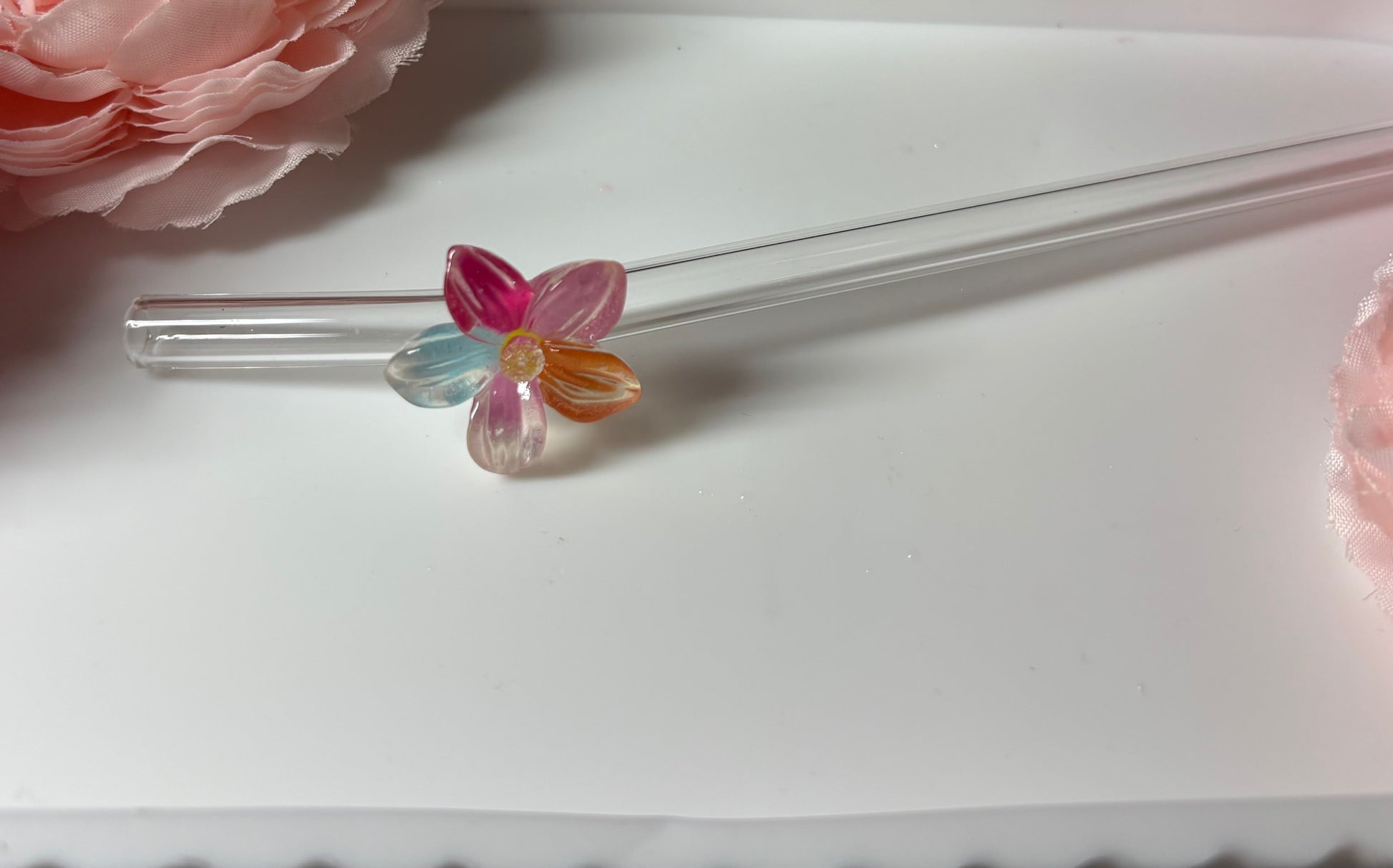Glasstrohhalm bunte Blume
