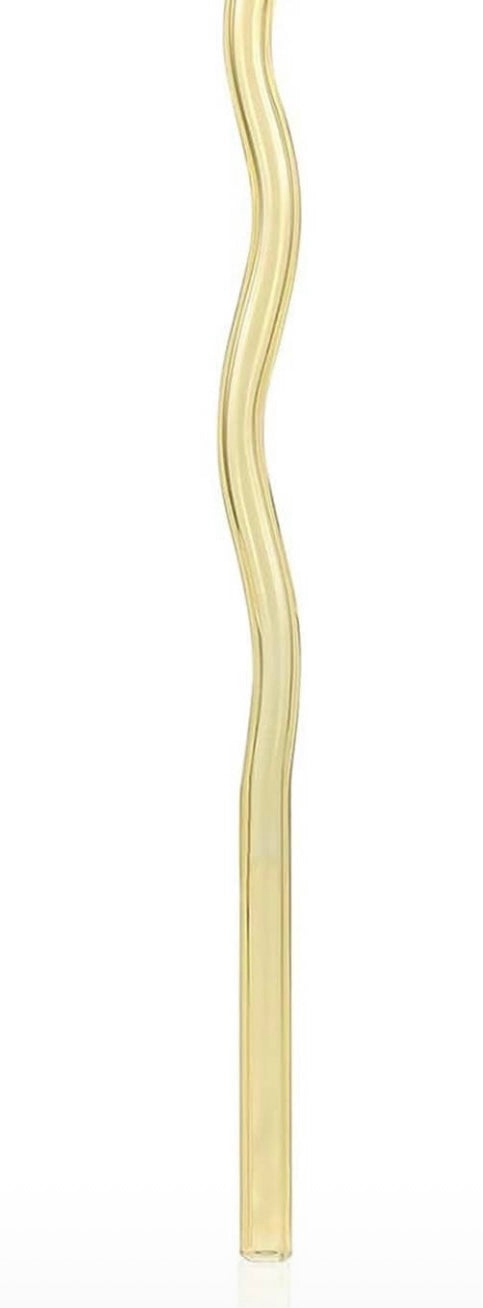 Glasstrohhalm Welle Gelb