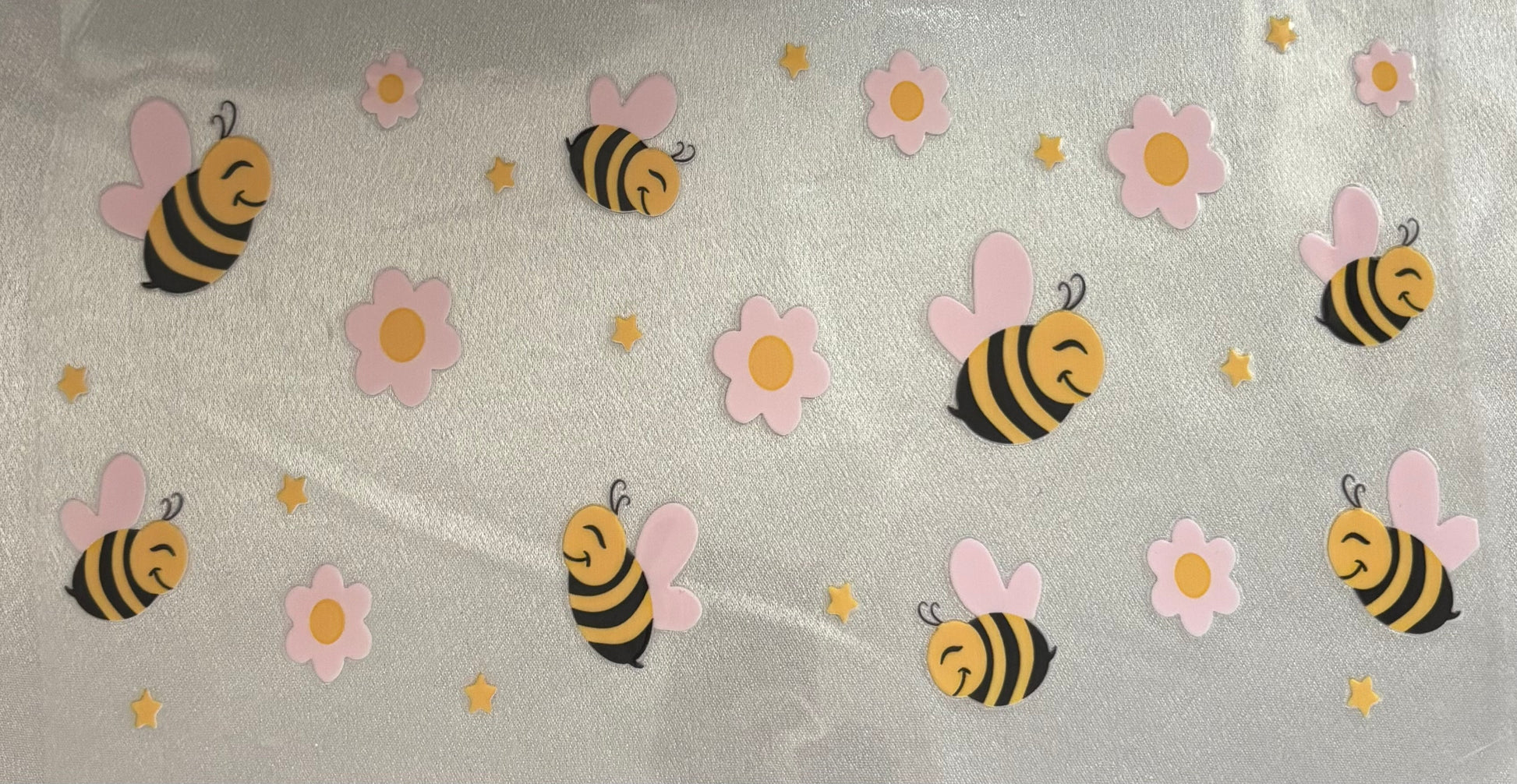 Bienen und rosa Blümchen