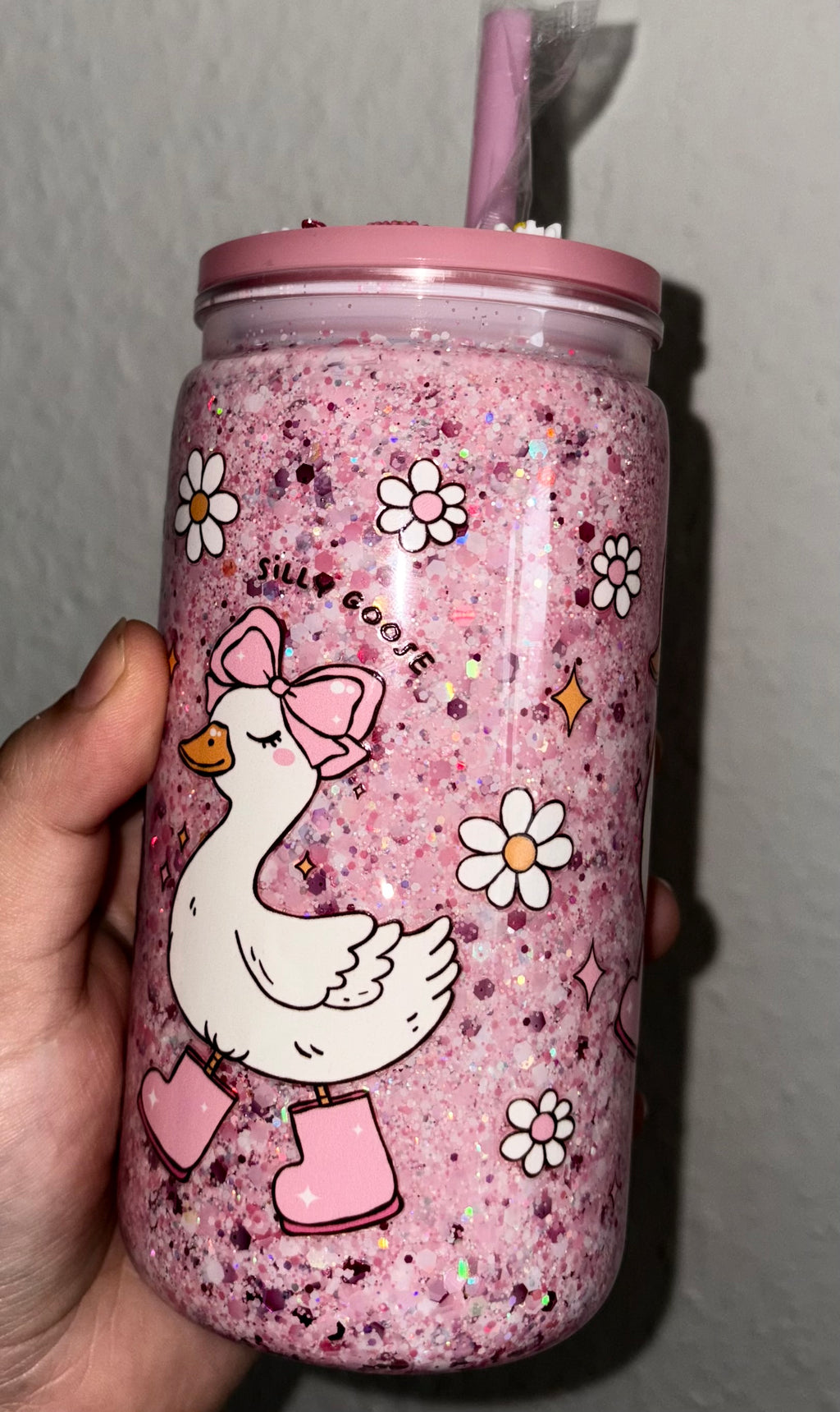 Pink Daisy Goose Cup 🌸 B - Ware