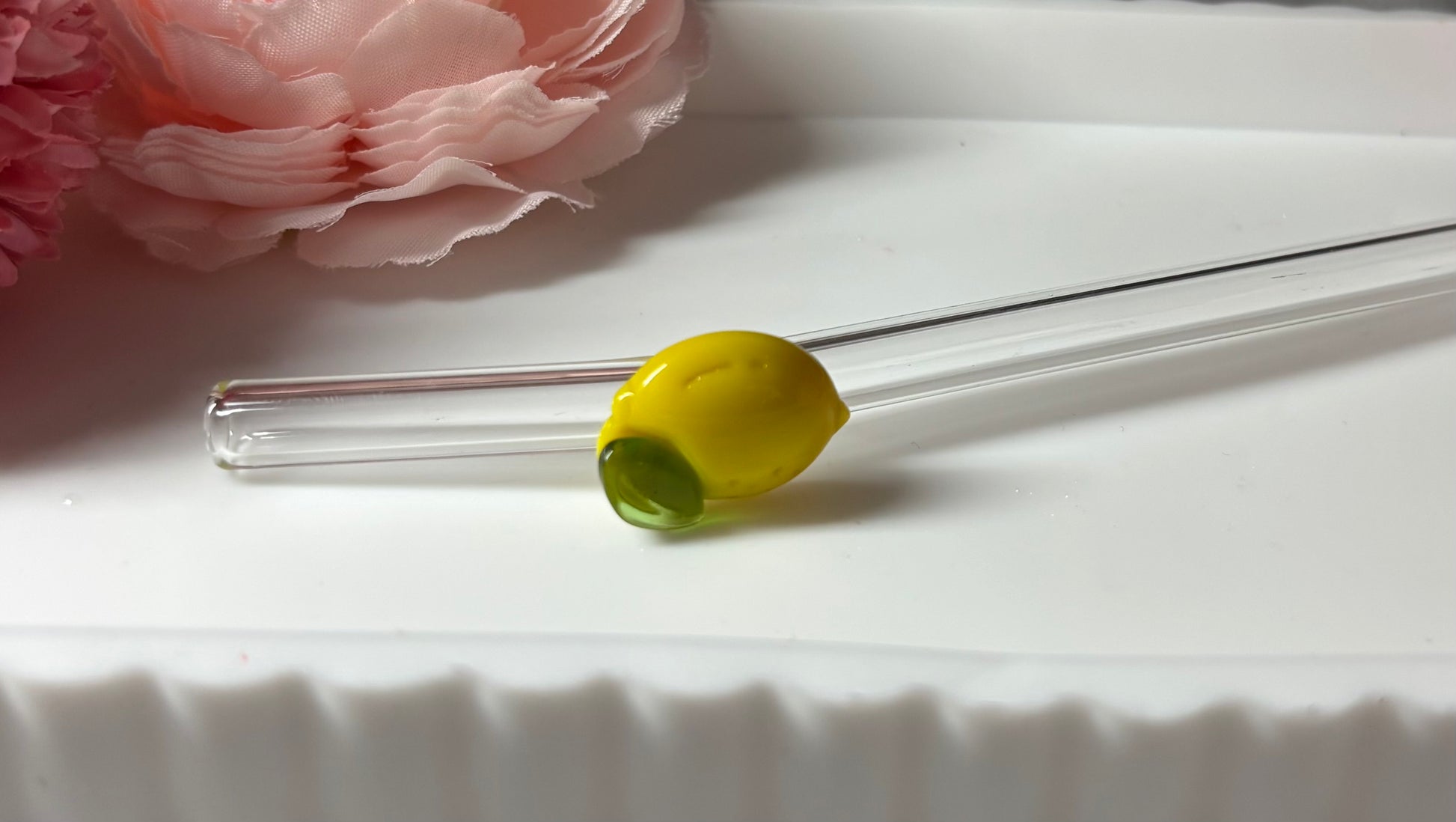 Glasstrohhalm Zitrone