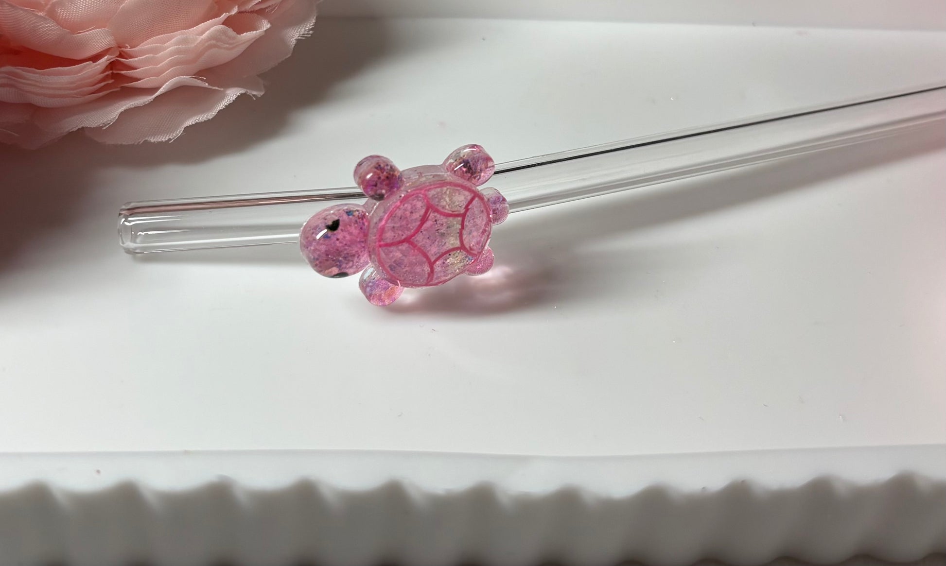Glasstrohhalm Pinke Schildkröte