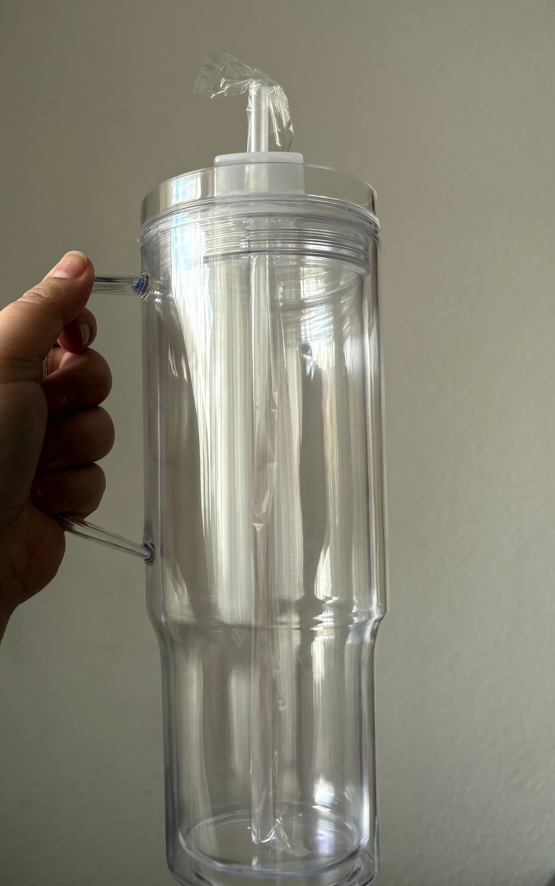 Doppelwand Becher groß mit Hänkel und Schraub Deckel- Deluxe Maxi ca. 1100ml